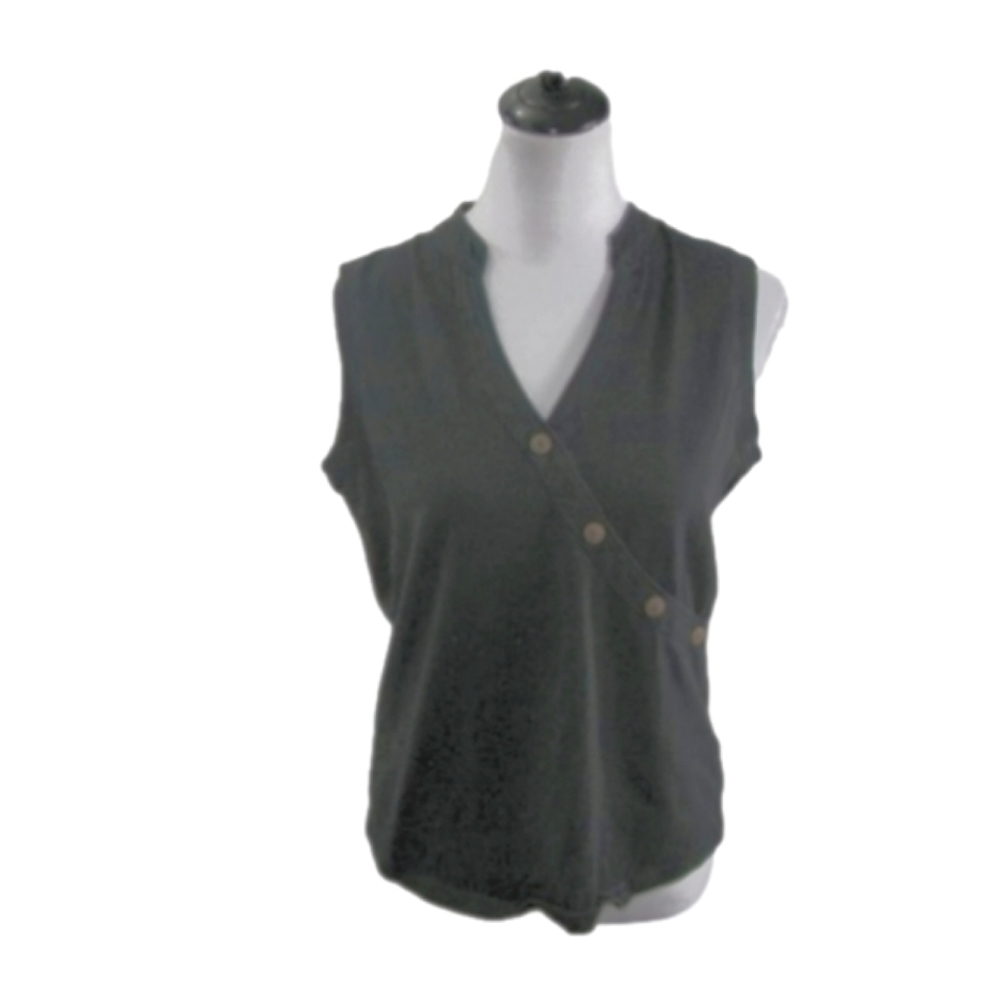 Neon Buddha Matte Black Knit Tank Top Size Large